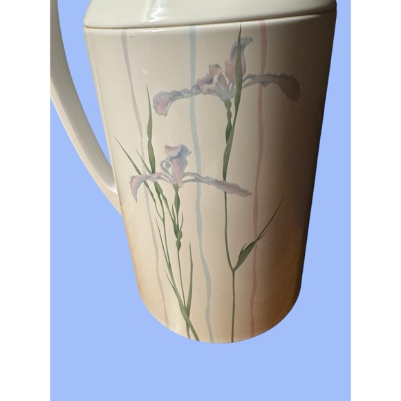 Vintage Corning Shadow Iris Thermique 1 Qt Carafe & Lid Plastic/Metal Coffee Tea - Picture 2 of 10